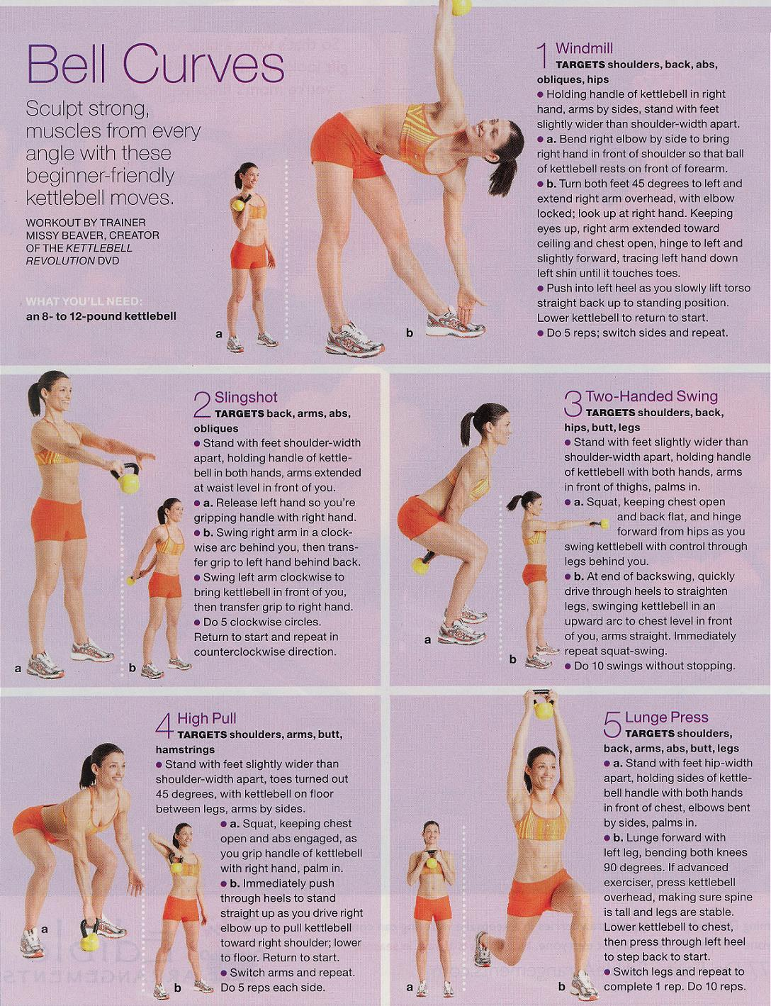 printable women's kettlebell workouts for beginners